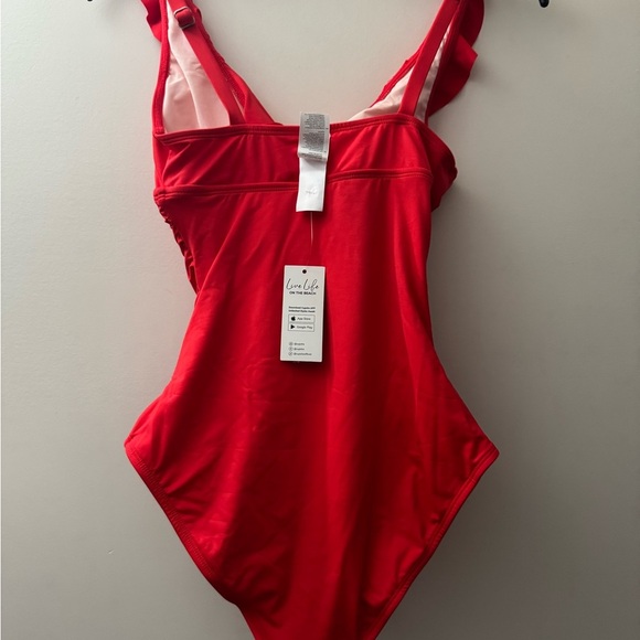 Cupshe Vibrant Red Ruffled Women’s One Piece - Picture 4 of 7